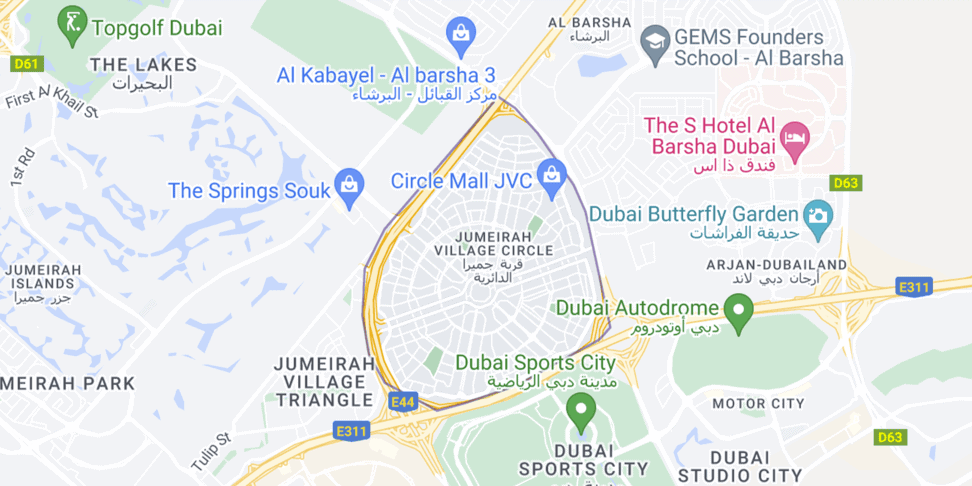 موقع قرية جميرا الدائرية