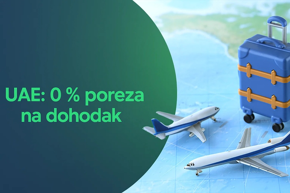 Slika koja ističe 0 % poreza na dohodak u UAE