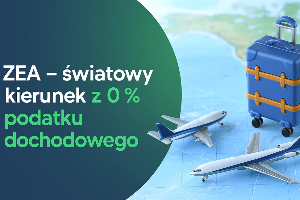 Grafika ukazująca 0 % podatku dochodowego w ZEA