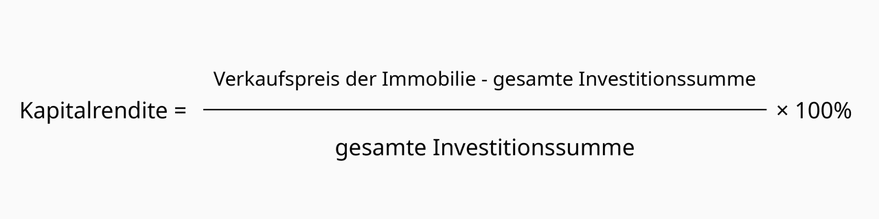 Berechnung des Verkaufsertrags nach Abzug der Investitionen