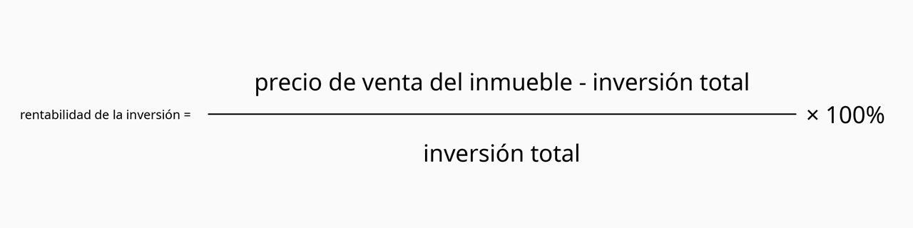 Fórmula de rentabilidad por venta de inmueble