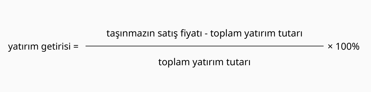 Yatırımlar düşüldükten sonra satış getirisi hesabı